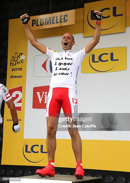 Guillaume di Grazia of Eurosport participates at a charity event benefitting 'Mecenat Chirurgie Cardiaque', riding the same stage as the...