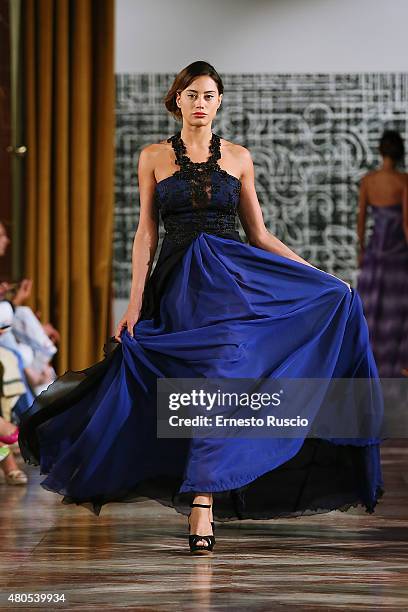 Model walks during the Lisbeth Camargo fashion show, as a part of AltaRoma AltaModa Fashion Week Fall/Winter 2015/16 at ST Regis Hotel on July 12,...