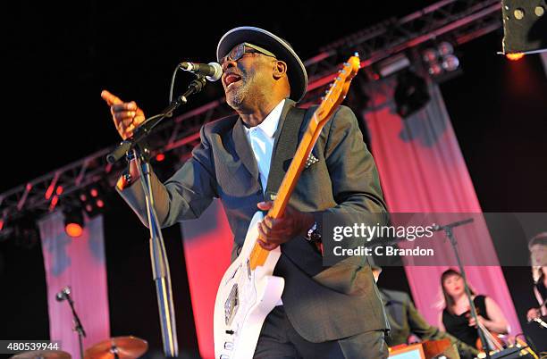 Lynval Golding of The Specials performs on stage during Kew The Music at Kew Gardens on July 12, 2015 in London, England.