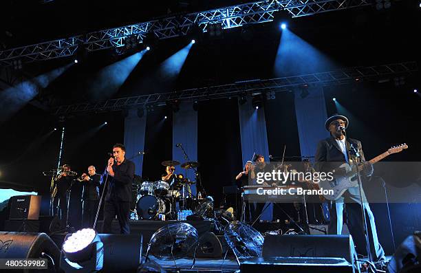 Terry Hall and Lynval Golding of The Specials perform on stage during Kew The Music at Kew Gardens on July 12, 2015 in London, England.