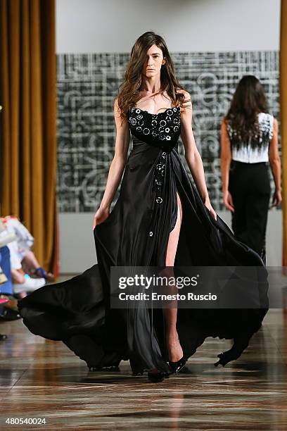 Model walks during the Toufic Hatab fashion show, as a part of AltaRoma AltaModa Fashion Week Fall/Winter 2015/16 at ST Regis Hotel on July 12, 2015...