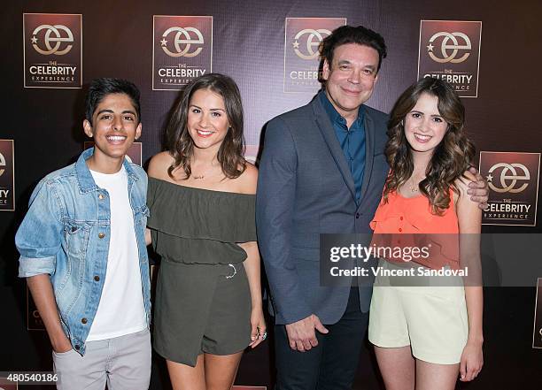 Karan Brar, Electra Formosa, George Caceres and Laura Marano attend The Celebrity Experience panel at Universal Hilton Hotel on July 12, 2015 in...