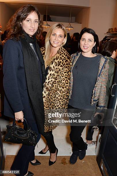 Rosemary Ferguson, Stephanie Dorrance and Sadie Frost attend the Lark London boutique launch party on March 25, 2014 in London, England.