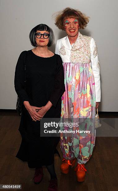 Philippa Perry and Grayson Perry attend the Annual Schools auction dinner at Burlington House on March 25, 2014 in London, England.>>