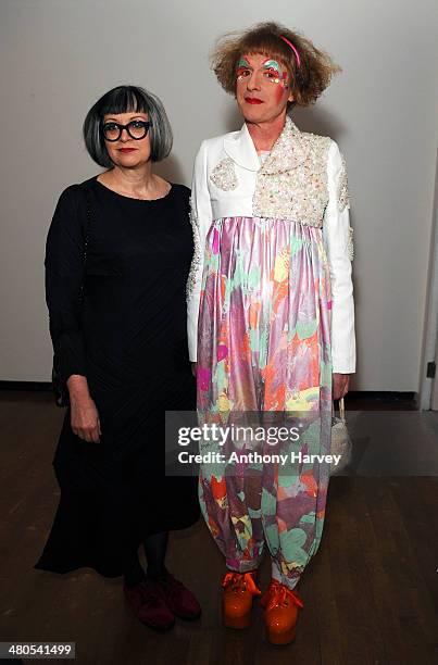 Philippa Perry and Grayson Perry attend the Annual Schools auction dinner at Burlington House on March 25, 2014 in London, England.>>