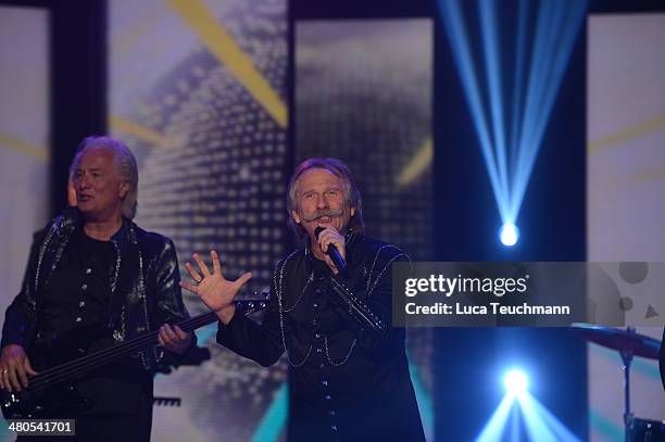 Henning Krautmacher performs during the 'Stefanie Hertel - Die grosse Show der Stars' Show at Jahrhunderthalle on March 25, 2014 in Leuna, Germany.