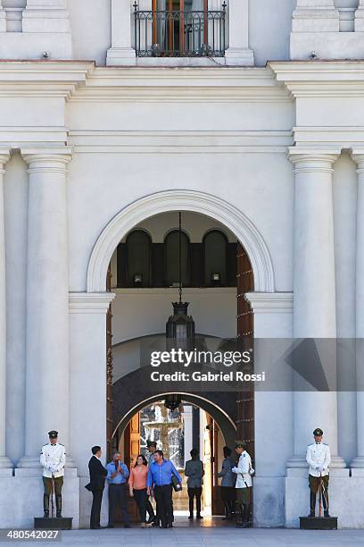 View of Palacio de la Moneda on March 17, 2014 in Santiago, Chile.