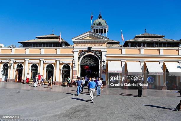 View of Central fish market of Santiago on March 17, 2014 in Santiago, Chile.