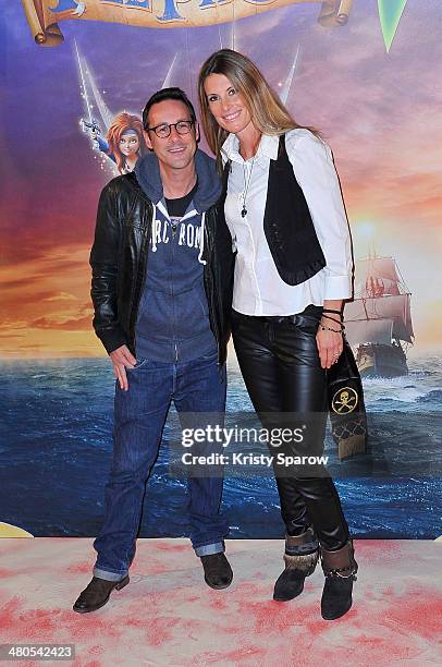 Frederic Richard aka Billy and Sophie Thalmann attend the 'Clochette et la Fee Pirate' Premiere at Gaumont Champs Elysees on March 25, 2014 in Paris,...