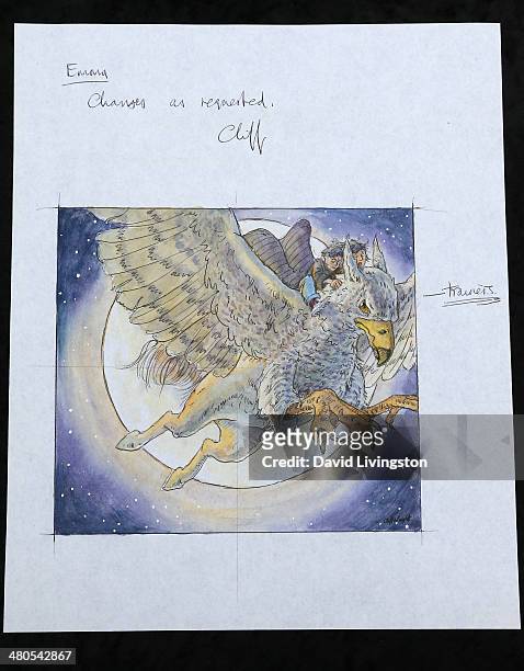 Harry Potter original artwork by Cliff Wright to be auctioned by Nate D. Sanders Auctions is seen on March 25, 2014 in Los Angeles, California.
