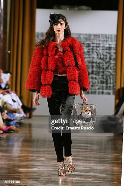 Model walks during the Tahm Couture fashion show, as a part of AltaRoma AltaModa Fashion Week Fall/Winter 2015/16 at ST Regis Hotel on July 12, 2015...