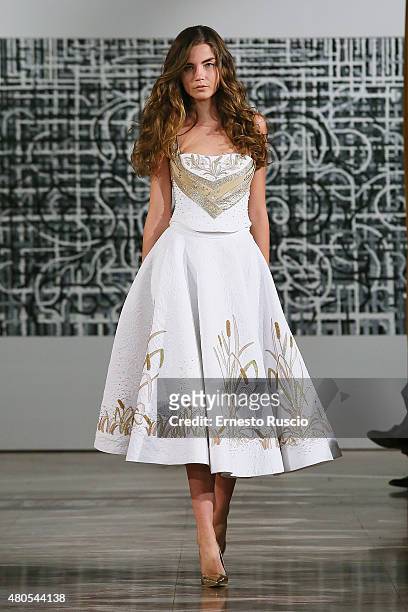 Model walks during the Toufic Hatab fashion show, as a part of AltaRoma AltaModa Fashion Week Fall/Winter 2015/16 at ST Regis Hotel on July 12, 2015...