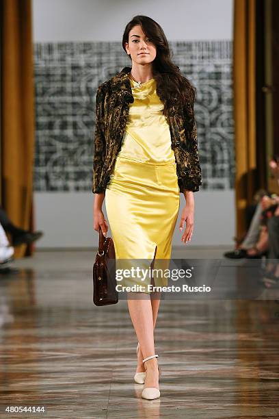 Model walks during the Tahm Couture fashion show, as a part of AltaRoma AltaModa Fashion Week Fall/Winter 2015/16 at ST Regis Hotel on July 12, 2015...