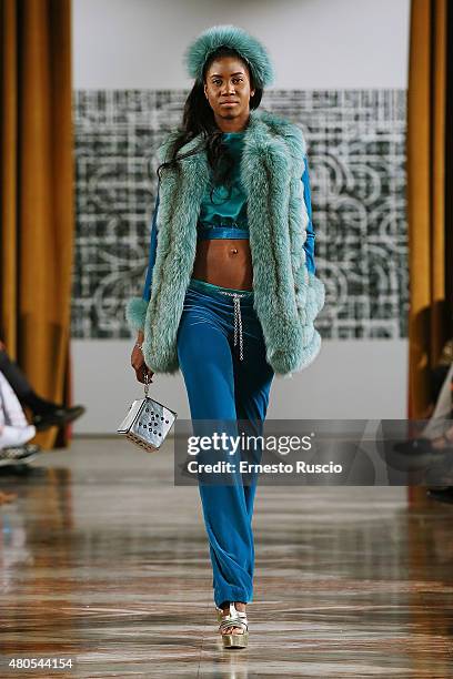 Model walks during the Tahm Couture fashion show, as a part of AltaRoma AltaModa Fashion Week Fall/Winter 2015/16 at ST Regis Hotel on July 12, 2015...