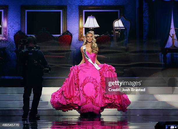 Miss USA 2015 Olivia Jordan Miss USA 2015 Olivia Jordan walks onstage at 2015 Miss USA Pageant Only On ReelzChannel at The Baton Rouge River Center...