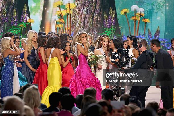 Miss USA 2015 Olivia Jordan of Oklahoma is crowned at 2015 Miss USA Pageant Only On ReelzChannel at The Baton Rouge River Center on July 12, 2015 in...