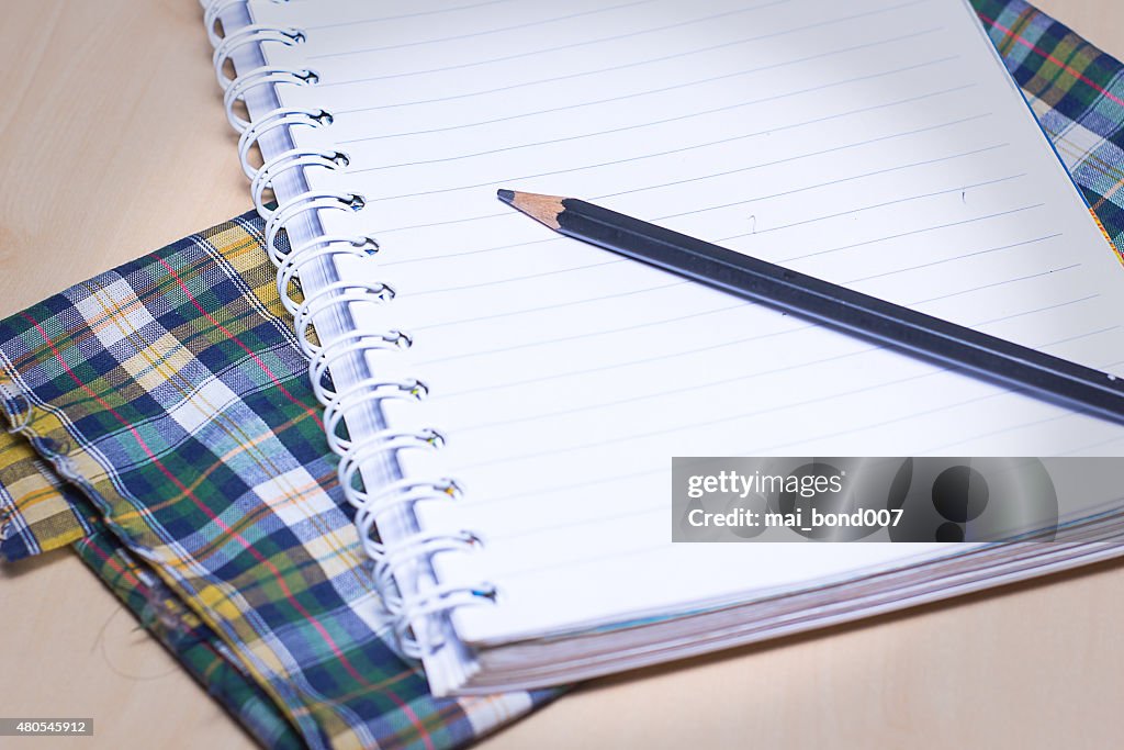 The notebook page for the writing