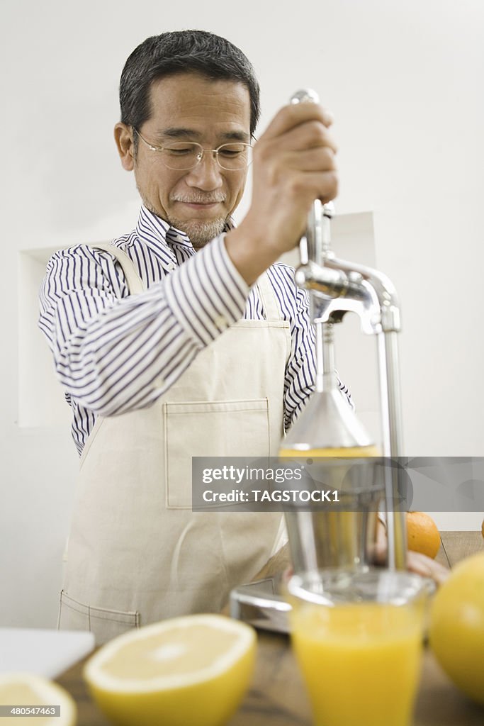 Man making juice