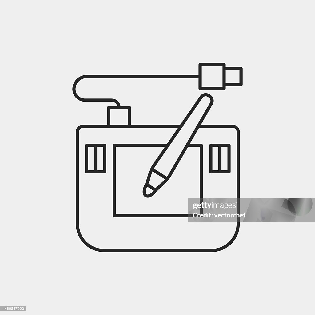 Digital Drawing Board line icon