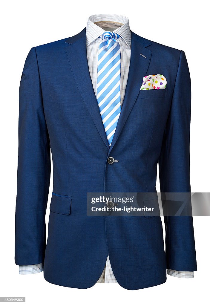 Mens suit isolated on white with clipping path