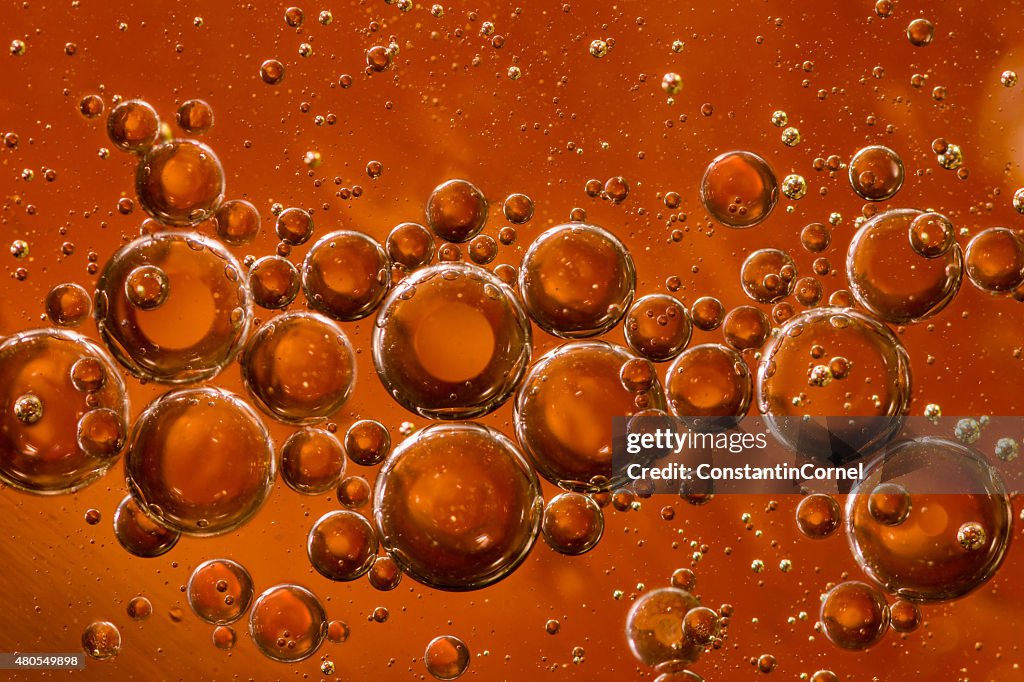 Flutuante laranja bolhas de ar
