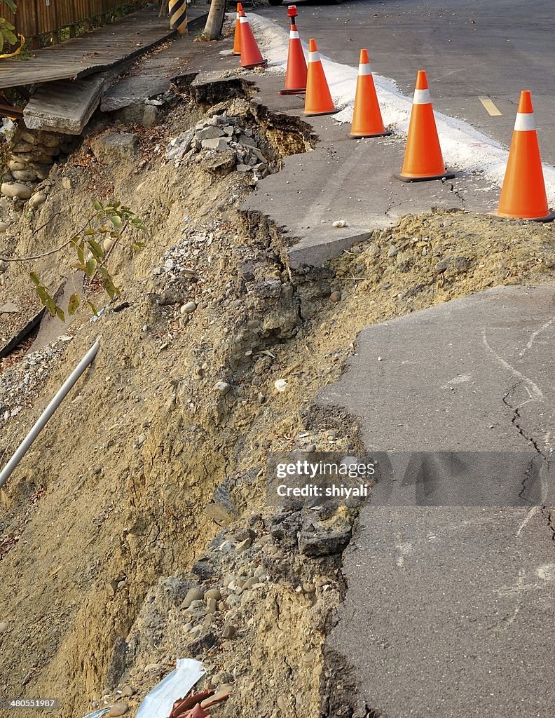 Road Damaged by Landslide