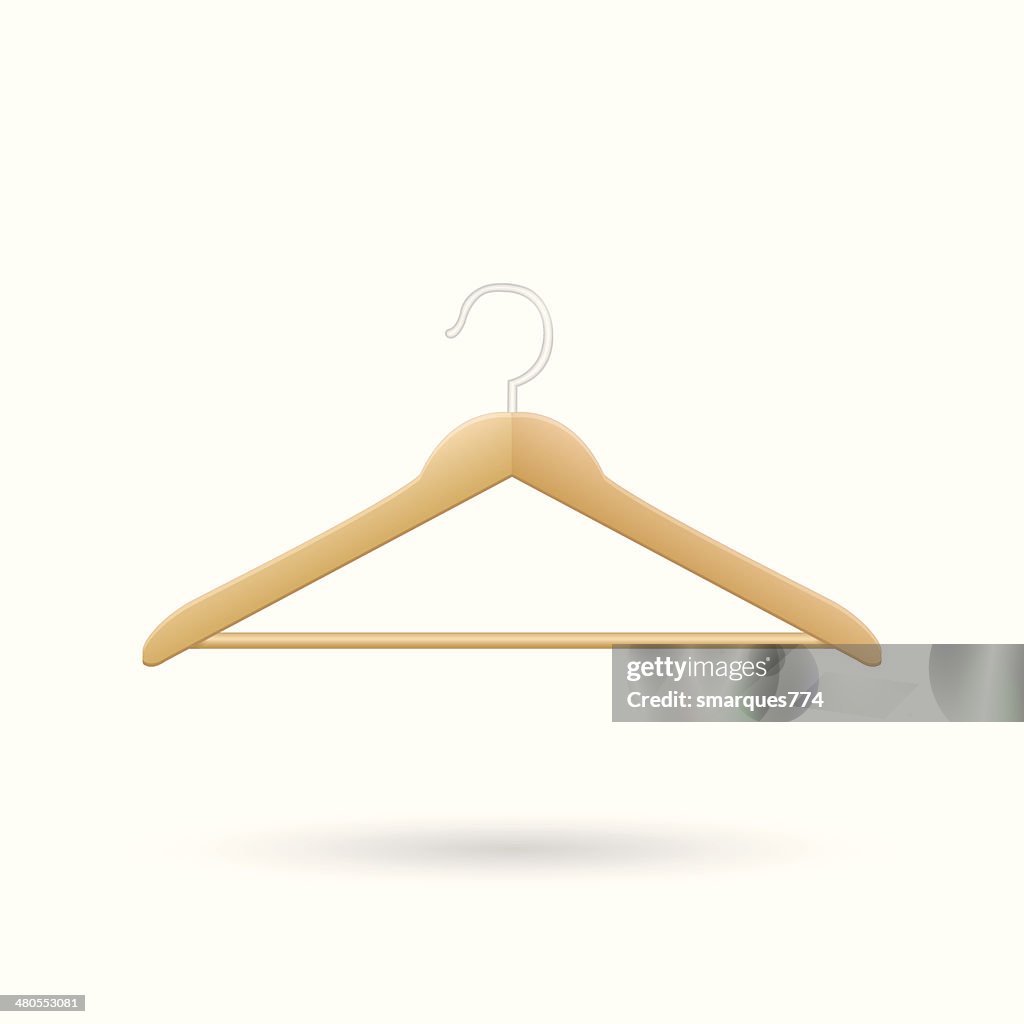 Wooden Hanger Vector Illustration