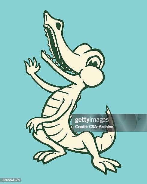 alligator gesturing - alligator stock illustrations