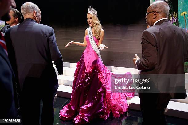 Miss USA Olivia Jordan of Oklahoma onstage at the 2015 Miss USA Pageant Only On ReelzChannel at The Baton Rouge River Center on July 12, 2015 in...