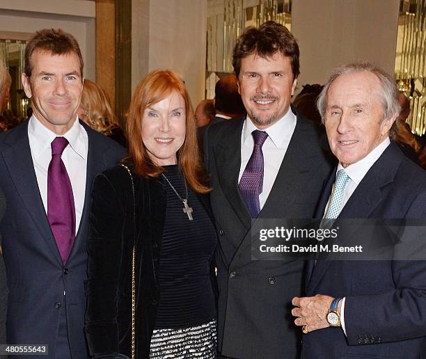 Paul Stewart, Lady Helen Stewart, Mark Stewart and Sir Jackie Stewart attend a private dinner hosted by Spear's for The Mayo Clinic at Claridge's...