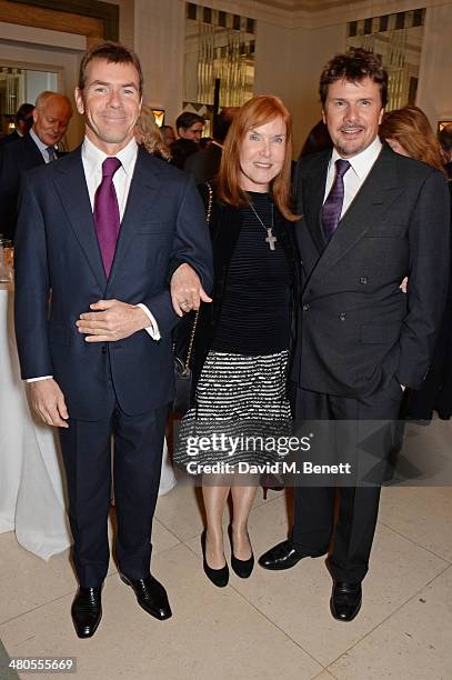 Paul Stewart, Lady Helen Stewart and Mark Stewart attend a private dinner hosted by Spear's for The Mayo Clinic at Claridge's Hotel on March 25, 2014...