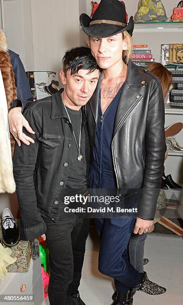 Robbie Furze and Kyle De'volle attend the Lark London boutique launch party on March 25, 2014 in London, England.