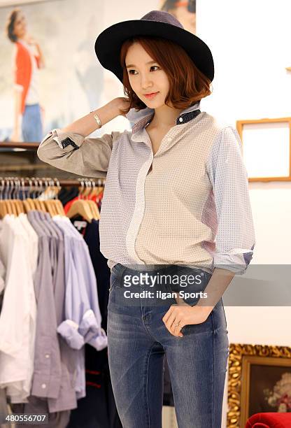 Kang Min-Kyung attends the UNIQLO 'Collaboration with Ines de la Fressange' event on March 20, 2014 in Seoul, South Korea.
