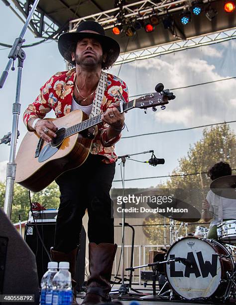 Langhorne Slim and the Law perform during the Green River Festival 2015 at Greenfield Community College on July 11, 2015 in Greenfield, Massachusetts.