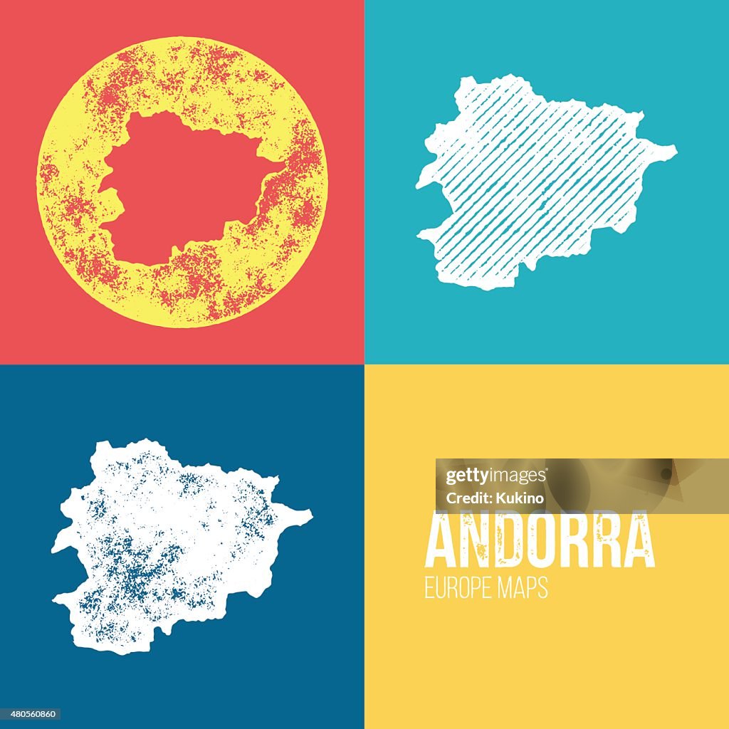 Andorra Grunge Retro Map