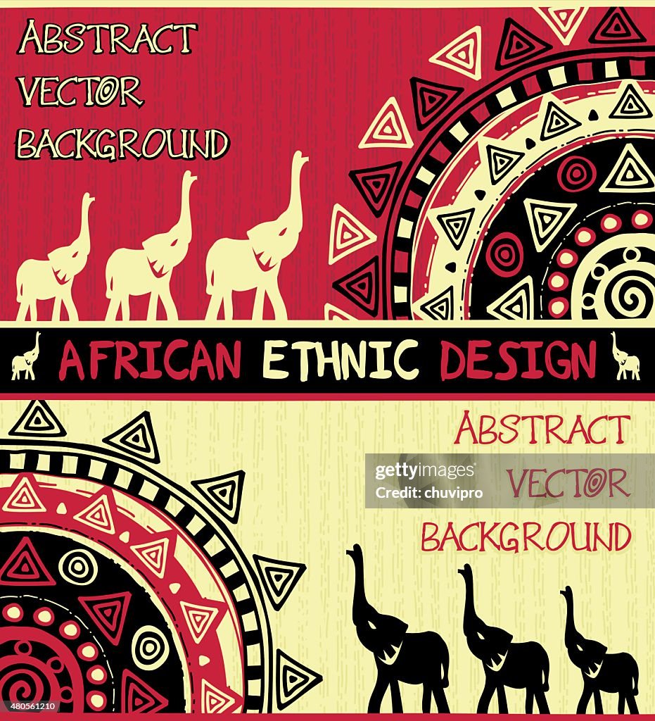 African ethnic design with abstract geometric ornament