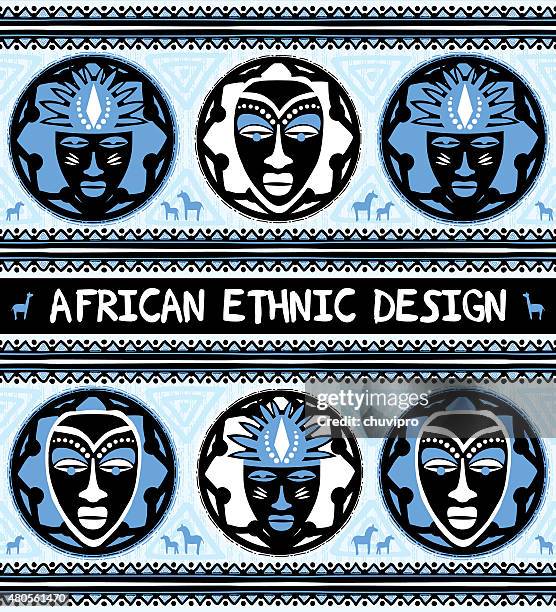 afrikanische ethnische design mit masken - afrika stock-grafiken, -clipart, -cartoons und -symbole