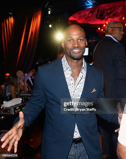 Former NBA player Travis Best attends the second annual Coach Woodson Las Vegas Invitational pairings party at the Lavo Restaurant & Nightclub at The...