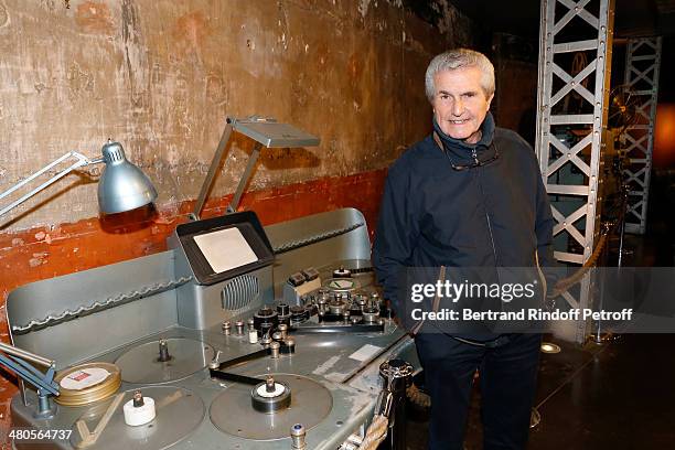 French director Claude Lelouch poses by the editing table he used for his 1966 classic "Un Homme Et Une Femme" prior to the screening of his latest...