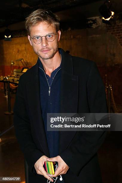 Television show host Arnaud Lemaire attends the private screening of French director Claude Lelouch's latest film "Salaud, On t'aime" at the Cinema...