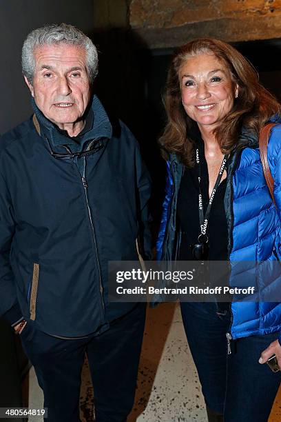 French director Claude Lelouch and his sister Martine Lelouch pose prior to the private screening of Claude Lelouch's latest feature film "Salaud, on...