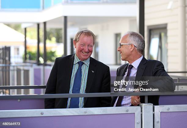 Dr Nick Smith Minister of Housing, and Glen Sowry, Housing New Zealand CEO, at the opening of Housing New Zealand's Garrison Henshaw redevelopment...