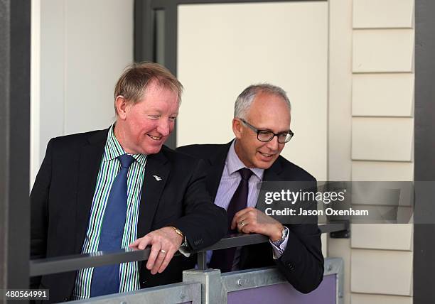 Dr Nick Smith Minister of Housing, and Glen Sowry, Housing New Zealand CEO, at the opening of Housing New Zealand's Garrison Henshaw redevelopment...