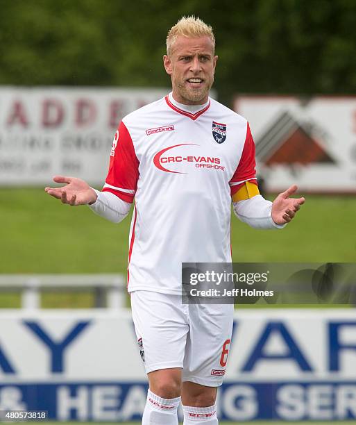 Andrew Davies of Ross County at the Pre Season Friendly between Elgin and Ross County at Borough Briggs on July 11th, 2015 in Elgin, Scotland.