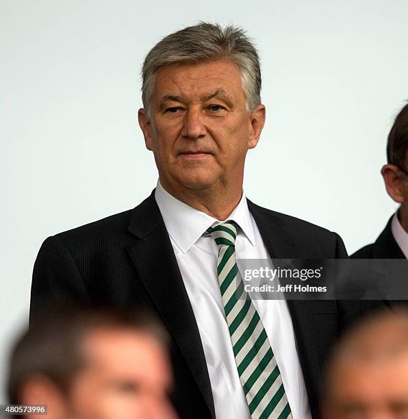 Celtic Chief Executive Peter Lawwell at the Pre Season Friendly between Celtic and Real Sociedad at St Mirren Park on July 10th, 2015 in Paisley,...
