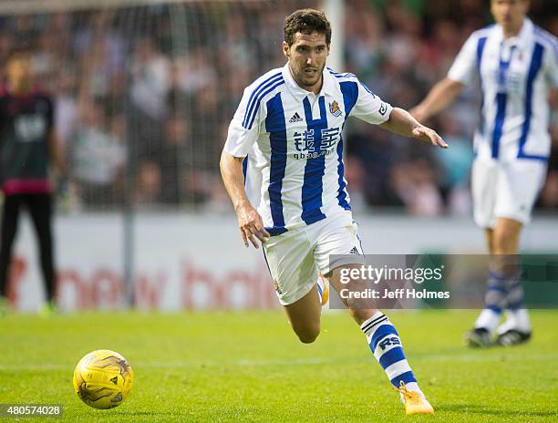 Joseba Zaldua of Real Sociedad at the Pre Season Friendly between Celtic and Real Sociedad at St Mirren Park on July 10th, 2015 in Paisley, Scotland.