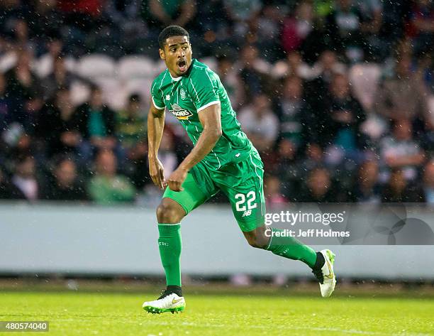 Saidy Janko of Celtic at the Pre Season Friendly between Celtic and Real Sociedad at St Mirren Park on July 10th, 2015 in Paisley, Scotland.