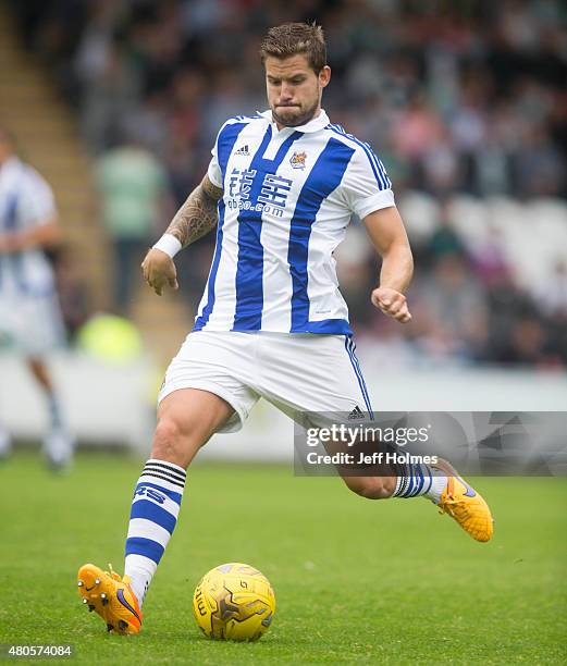 Inigo Martinez of Real Sociedad at the Pre Season Friendly between Celtic and Real Sociedad at St Mirren Park on July 10th, 2015 in Paisley, Scotland.