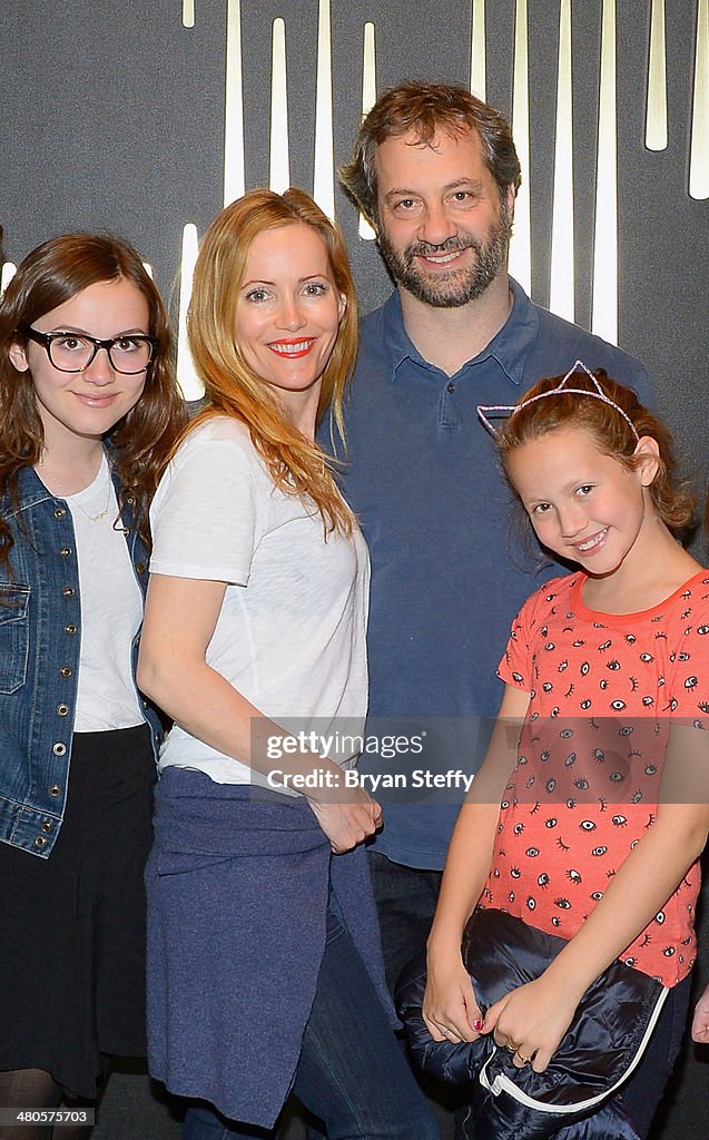 Actress Leslie Mann Celebrates Her Birthday In Las Vegas With Husband Producer/Writer Judd Apatow And Family At "Michael Jackson ONE" By Cirque du Soleil At Mandalay Bay