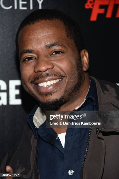 Rapper/actor Saigon attends The Cinema Society with Muscle & Fitness screening of Open Road Films' "Sabotage at AMC Loews Lincoln Square on March 25,...